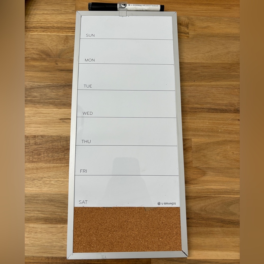 Days of the Week Dry Erase Board Calendar and Cork Board